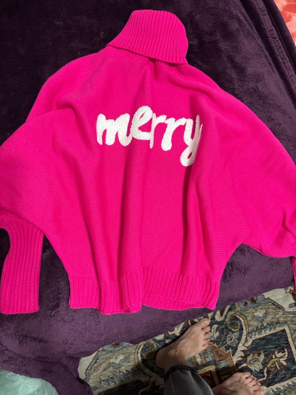 Merry Fuchsia Turtleneck Sweater